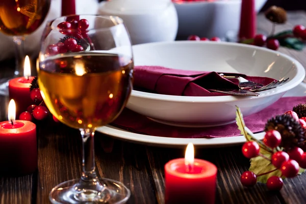 Kerstmis servies op tafel — Stockfoto