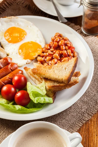 English breakfast with sausage — Stock Photo, Image