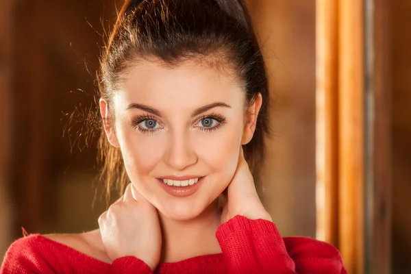 Portrait of beautiful girl at indoors — Stock Photo, Image