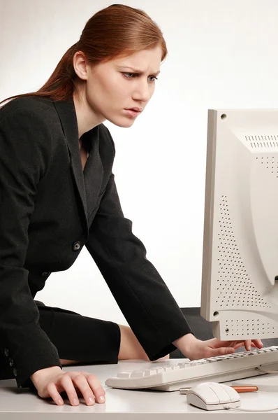 Businesswoman working with computer — Stock Photo, Image