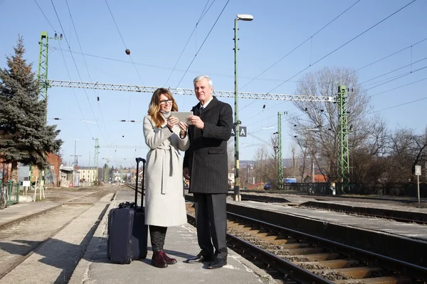 Senior businessman using digital tablet — Stock Photo, Image