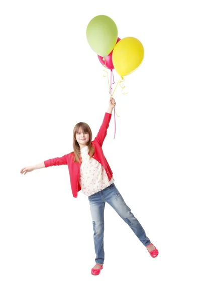 Ragazza in possesso di palloncini — Foto Stock