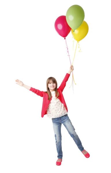 Ragazza tenendo in mano palloncini — Foto Stock