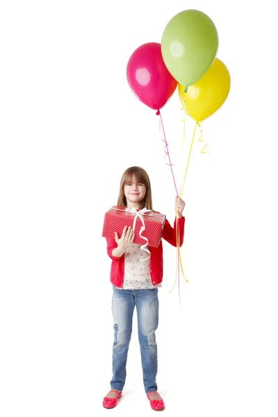 Meisje met ballonnen — Stockfoto