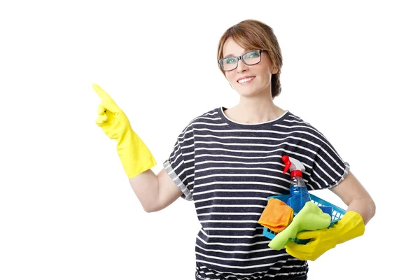 Mujer con mano — Foto de Stock