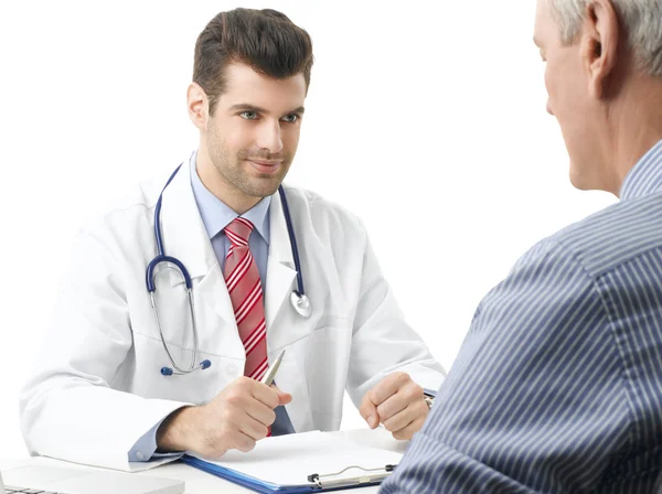 Mužské doktor se starým pacientem — Stock fotografie