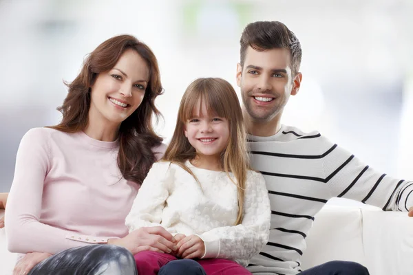 Familie met preschool dochter — Stockfoto