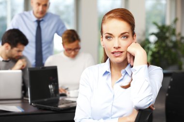 middle age businesswoman sitting