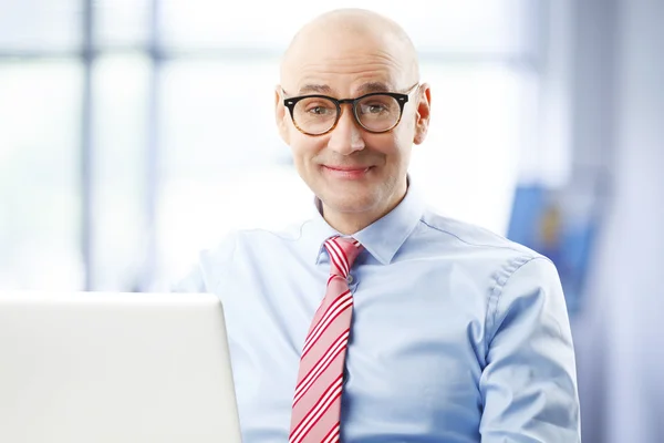 Busy businessman sitting office — Stock Photo, Image