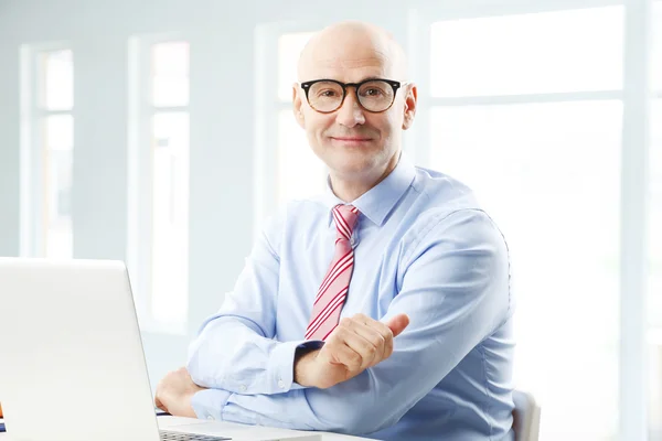 Busy businessman sitting office — Stock Photo, Image