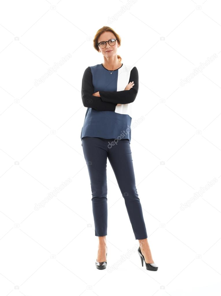 casual businesswoman standing