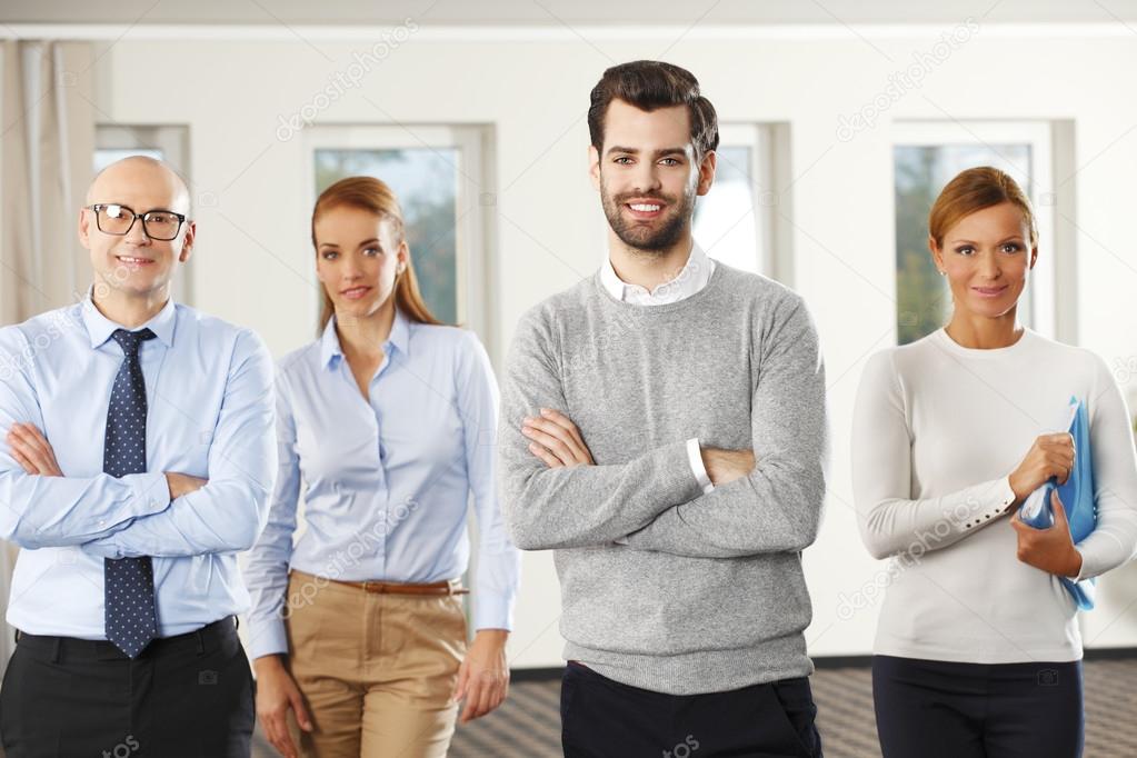 business people standing at office