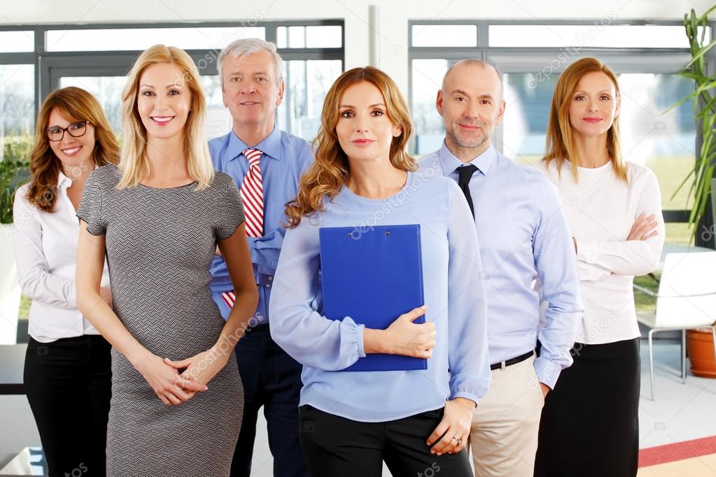 business people standing at office