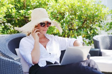 busy woman at home