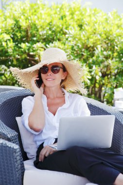 busy woman at home