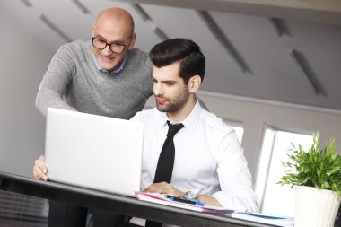 businessman consulting with financial manager