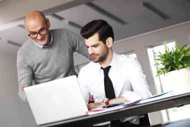 businessman consulting with financial manager