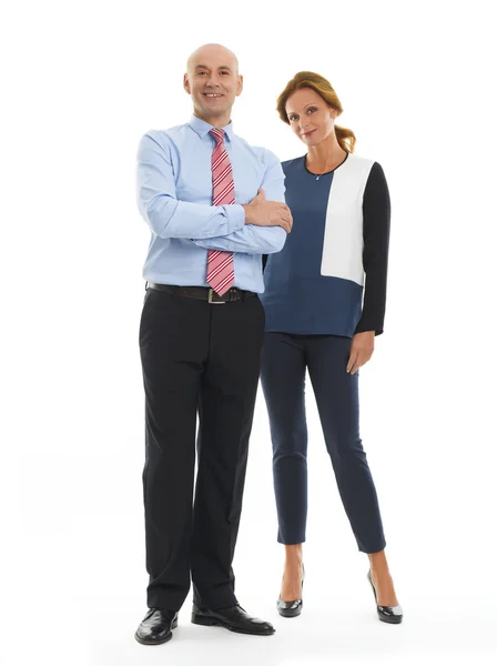 Senior businessman and middle age businesswoman — Stock Photo, Image