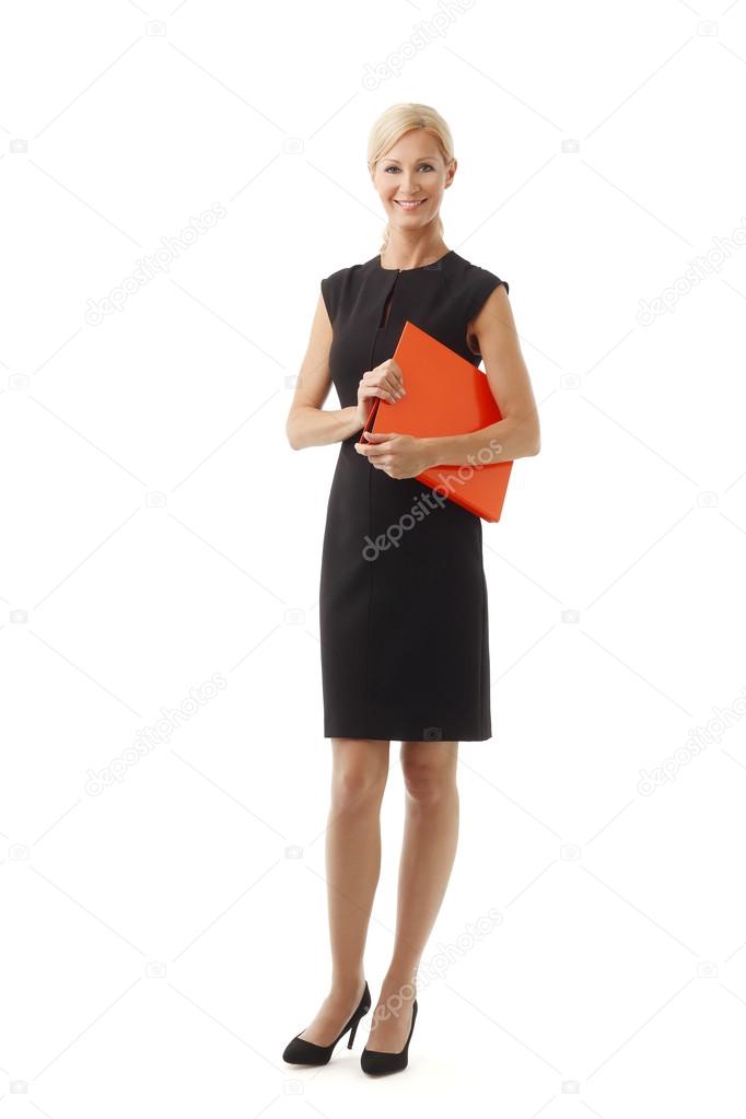 lawyer woman holding offical documents