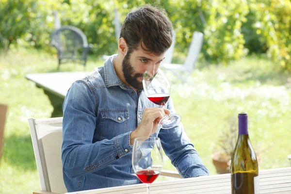 Винодел дегустации вина — стоковое фото