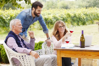 winemaker family working together