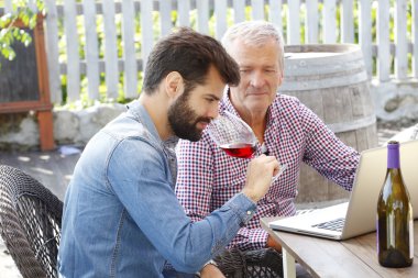 sommelier and young winemaker working
