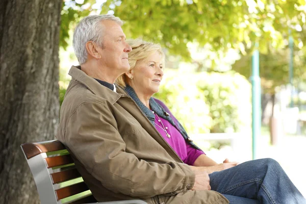 Senior couple relaxing at outdoors. — Stok fotoğraf