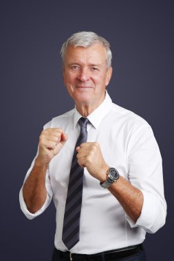 man with puching fists