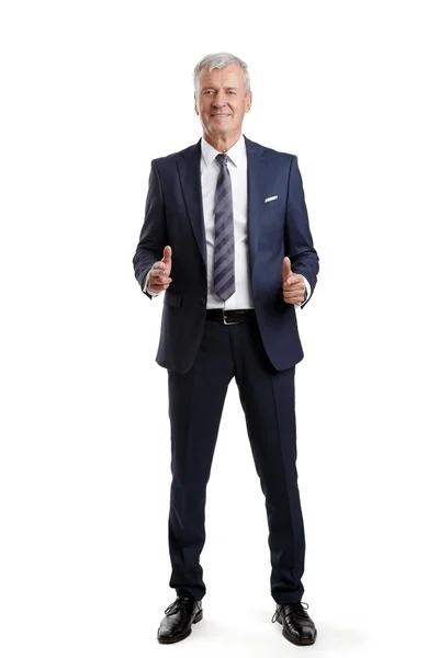 Businessman with hands gesturing  guns — Stock Photo, Image