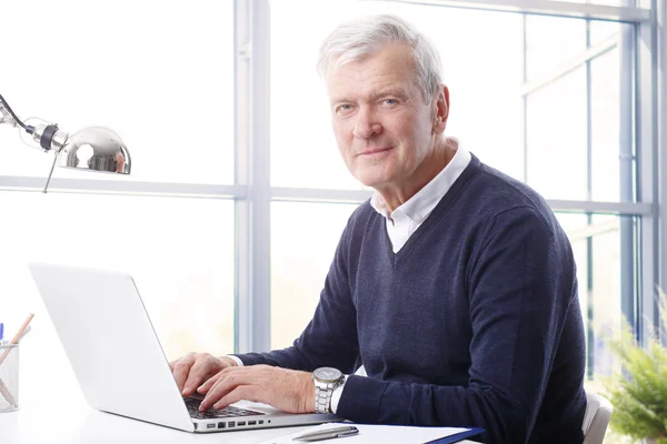 Zakenman met een laptop — Stockfoto