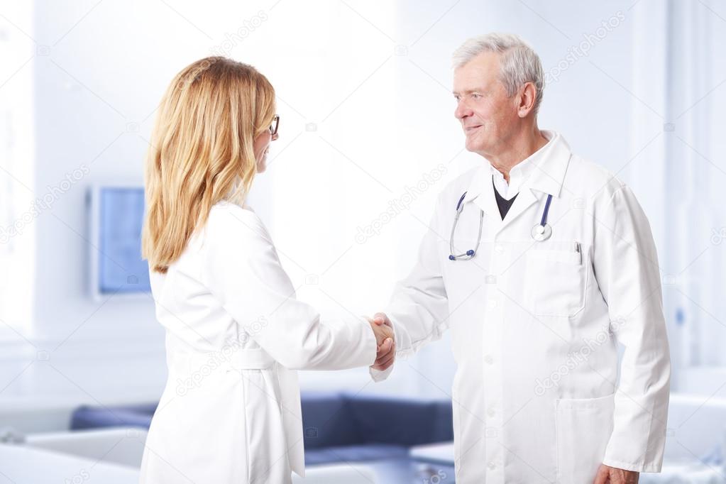 medical teamshaking hands