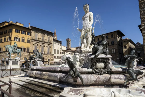 Fontana Del Nettuno Piazza Della Signoria Florença Imagem De Stock