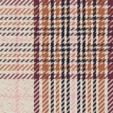Ekose desenli, kusursuz vektör çizimi. Modern Tartan çek ekoseli moda tekstil tasarımı.