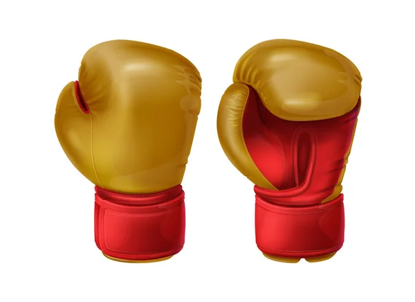 Realistické modré kožené boxerské rukavice — Stockový vektor