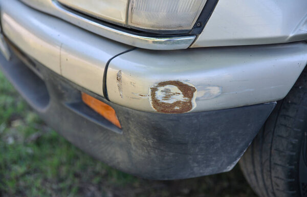 scratch stain from accident in daily life using of truck