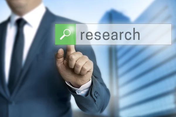 Research browser is operated by businessman — Stock Photo, Image