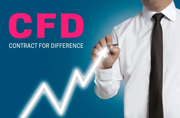 CFD näringsidkaren drar marknadspriset på pekskärm — Stockfoto