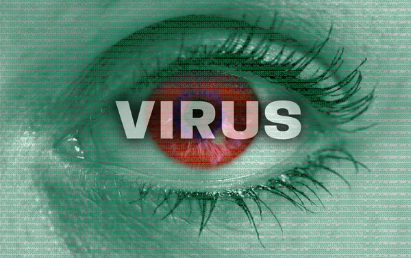 Virus eye looks at viewer concept — Stock Photo, Image