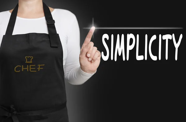 Simplicity touchscreen is operated by chef — Stock Photo, Image