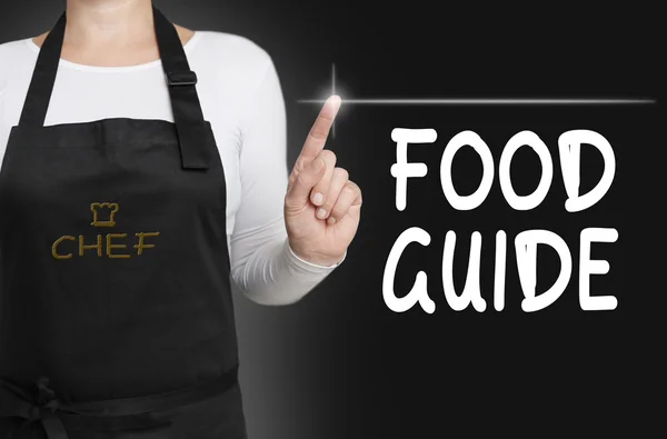 Food guide touchscreen is operated by chef — Stock Photo, Image