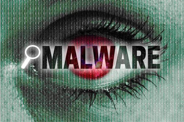 Olho de malware olha para o conceito visualizador — Fotografia de Stock