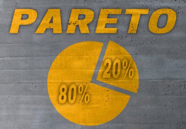 Pareto icon on cement concept background clipart