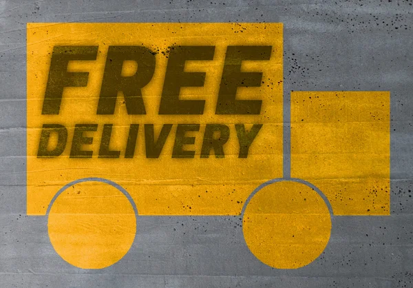 Delivery icon on cement concept background — Stock Photo, Image