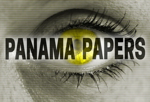 Panama papers eye looks at viewer concept — Stock Photo, Image