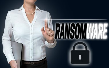 hizmet işkadını arka planında, ransomware dokunmatik ekran var