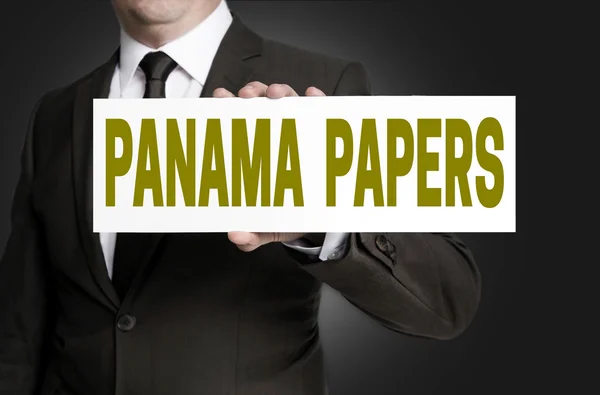 Panama papeles firmar es en poder de empresario —  Fotos de Stock