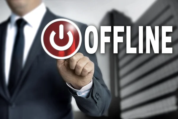 Offline touchscreen drivs av affärsman — Stockfoto