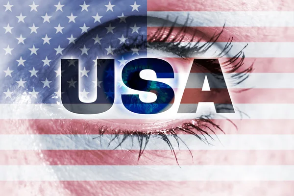 Usa eye looks at viewer concept background — Stock Photo, Image