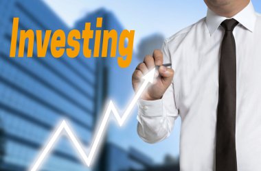 Yatırımcı yatırım piyasa fiyatı dokunmatik ekranda berabere