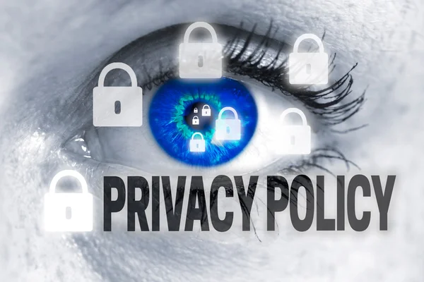 Privacy beleid oog kijkt naar de kijker concept — Stockfoto